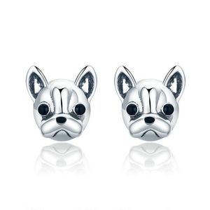 925 Silver French Bulldog Earrings